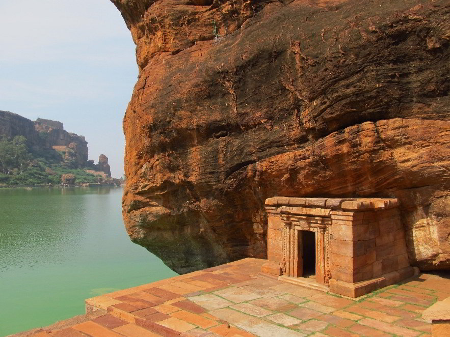 Rock Cut Cave Temples Of Badami in Karnataka, India