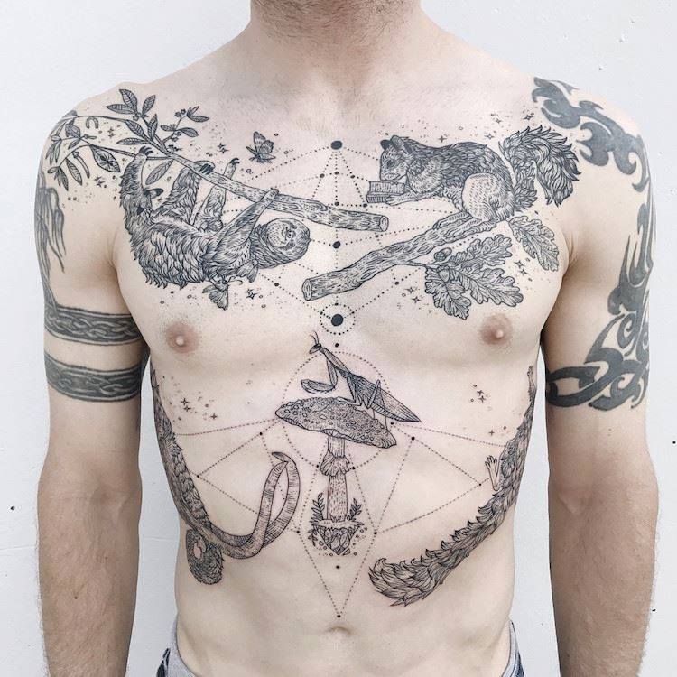Stunning Cross-Body Tattoos By Pony Reinhardt (16 Pics)