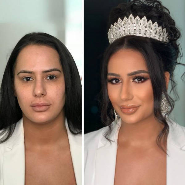 Brides Before And After Their Wedding Makeup (25 pics)
